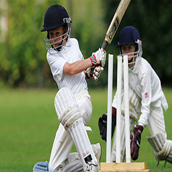 school boys playing cricket